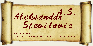 Aleksandar Stevilović vizit kartica
